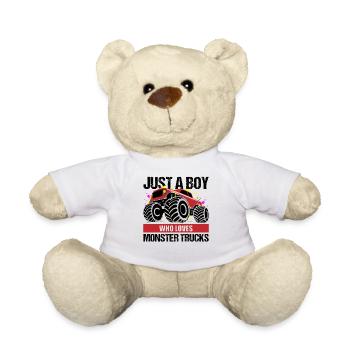 Boys Monster Truck Passion Gift - Teddy Bear - white - Front