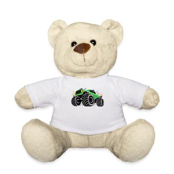 Colorful Monster Truck Artwork Gift - Teddy Bear - white - Front