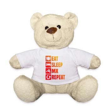 Dirt Bike Dirt Biker Supermoto Motocross Men - Teddy Bear - white - Front