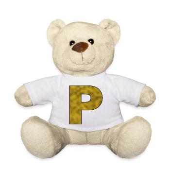 Lettre P Or - Nounours - blanc - Devant