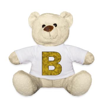 Lettre B Or - Nounours - blanc - Devant