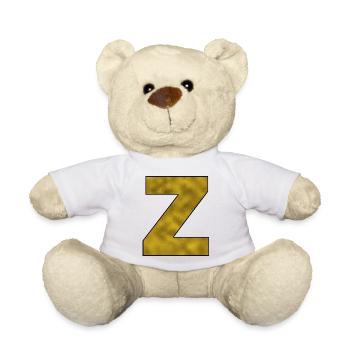 Lettre Z Or - Nounours - blanc - Devant