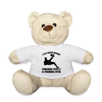 Fußballspieler Fußballmannschaft Fußballdesign - Teddy - Weiß - Vorne