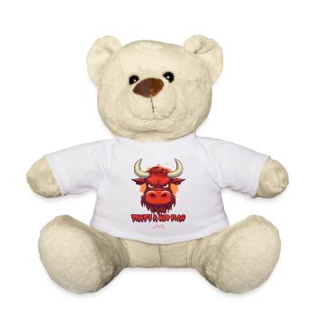 Eine rote Flagge für Kuh und Stier - Teddy - Weiß - Vorne