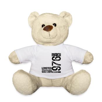 Cadeau Anniversaire Mars 1976. March 1976. mars - Nounours - blanc - Devant