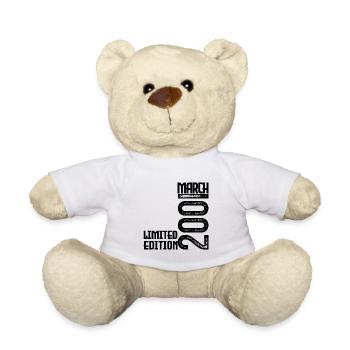 März 2001 Geburtstagsgeschenk. März 2001. März - Teddy - Weiß - Vorne