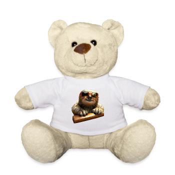 Sloth, Morning Grouch, Loafer, Cute Sloths - Teddy Bear - white - Front