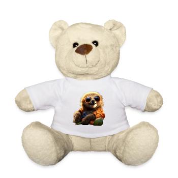 Sloth, Morning Grouch, Loafer, Cute Sloths - Teddy Bear - white - Front