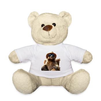 Sloth, Morning Grouch, Loafer, Cute Sloths - Teddy Bear - white - Front