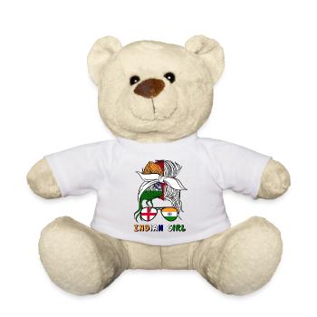 Moitié Anglais Moitié Indien Fille Inde Angleterre - Nounours - blanc - Devant