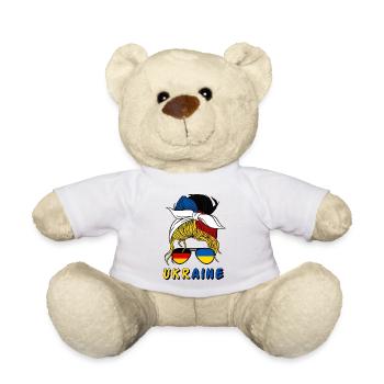 Halb Deutsch, halb Ukrainerin Deutschland Ukraine - Teddy - Weiß - Vorne