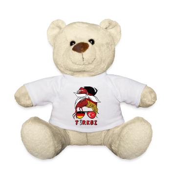 Half German Half Turkish Girl Germany Turkey - Teddy Bear - white - Front