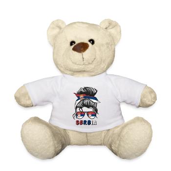 Serbie Drapeau Filles Filles Serbe Fille Enfants - Nounours - blanc - Devant