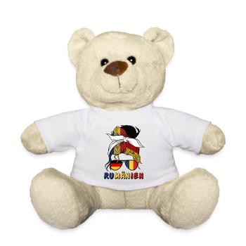 Moitié Allemand Moitié Roumain Fille Allemagne Roumanie - Nounours - blanc - Devant