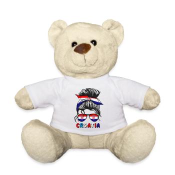 Hrvatska Croatie Flag Girls Croate Fille Maman - Nounours - blanc - Devant