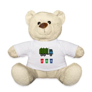 Garbage Truck Love Garbage Collection Child Boy I Gift - Teddy Bear - white - Front