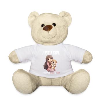 Kawaii Girl Anime Manga Fille et Chien - Nounours - blanc - Devant