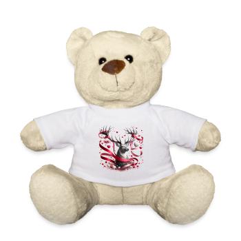 Hirschgeweihbänder Valentinstag verzaubert - Teddy - Weiß - Vorne