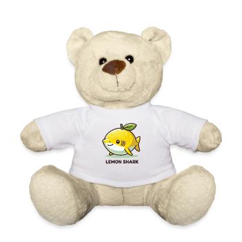 Lemon Shark Funny Animal Made of Fruit - Teddy Bear - white - Front