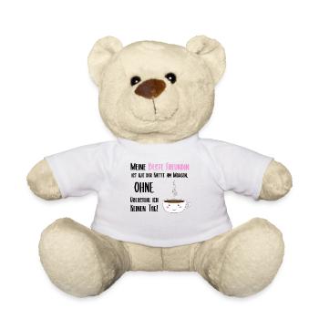 Süße Freundin Kaffee Becher Gesicht - Teddy - Weiß - Vorne