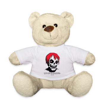 L’homme se rencontre toujours deux fois dans la vie, le crâne et les os croisés - Nounours - blanc - Devant