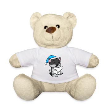 Siberian Husky Sleeping Fatigue Dog - Teddy Bear - white - Front