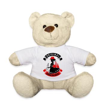 Original Schwarzwaldmädel Bollenhut Tracht Ledig - Teddy - Weiß - Vorne