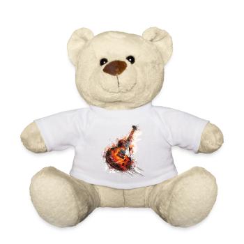 E-Gitarre Splash Gitarrist Musik Instrument Rock - Teddy - Weiß - Vorne