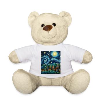 Weihnachts-Sternennacht-Shirt Bethlehem Star Art - Teddy - Weiß - Vorne