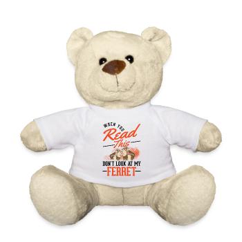Ferret Lover Ferret Gift - Teddy Bear - white - Front