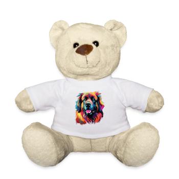 Aquarelle colorée Leonberg - Nounours - blanc - Devant