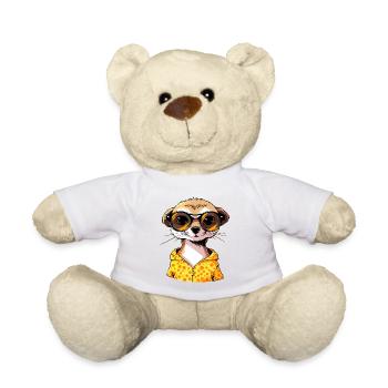 Meerkat with sunglasses Meerkat - Teddy Bear - white - Front