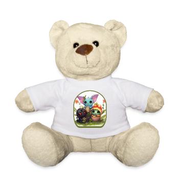 Anime Garden Creatures Niedliche Boba Tee Spiele - Teddy - Weiß - Vorne