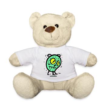 A Sad Cartoon Monster - Teddy Bear - white - Front