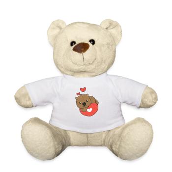 Wombat zum Valentinstag süße Tiere Herzen - Teddy - Weiß - Vorne