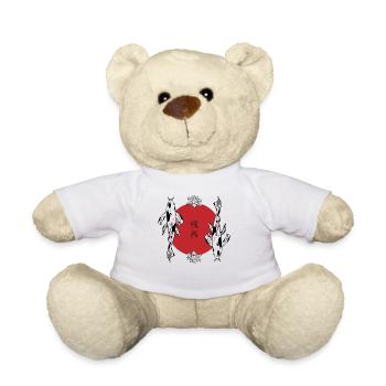 Koi Duo Harmony Feng Shui Zen - Teddy Bear - white - Front