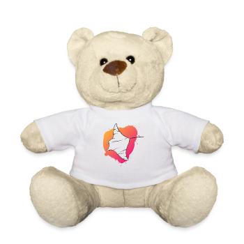 Cadeau d’oeuvre d’art coloré Ray Aqua - Nounours - blanc - Devant