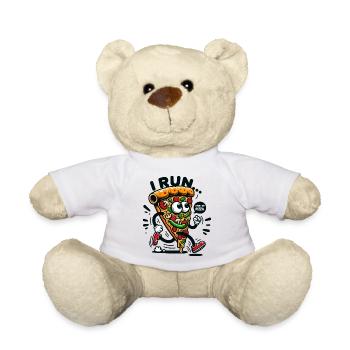 I run when I see Pizza - Teddy Bear - white - Front