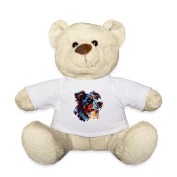 Wasserfarben Farbenfroher Australian Shepherd - Teddy - Weiß - Vorne