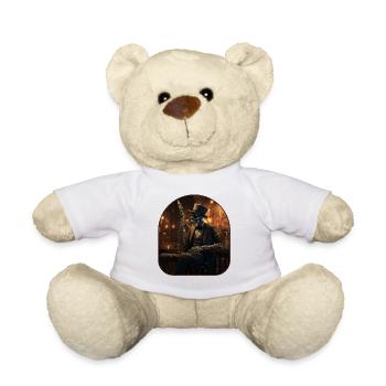 Jazz Club Skeleton Rock On Sax - Teddy Bear - white - Front