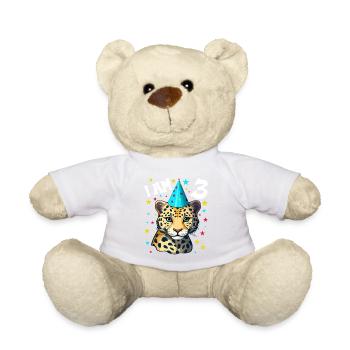 Ich bin 3 Jahre alt Leoparde Leopard 3. Geburtstag - Teddy - Weiß - Vorne