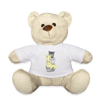 Perigender Flag Pride LGBTQ süßer Hippo Stapel - Teddy - Weiß - Vorne