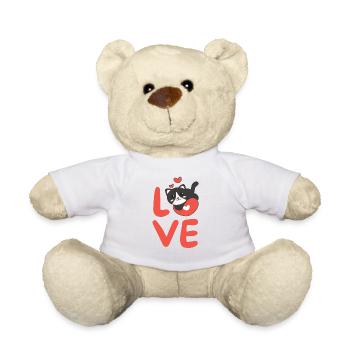 Cat Valentine's Day Cute Animals Hearts Love - Teddy Bear - white - Front
