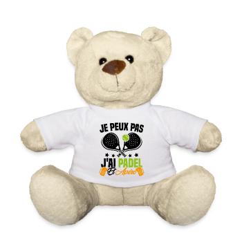 Ich kann nicht Padel und Aperitif Padeliste Geschenk - Teddy - Weiß - Vorne