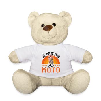 Je peux pas j ai moto - Nounours - blanc - Devant