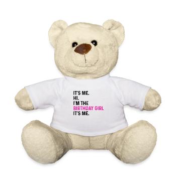 Chemise de fête d’anniversaire C’est moi Salut je suis l’anniversaire - Nounours - blanc - Devant