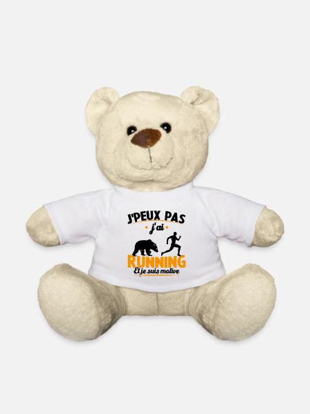 Je Peux Pas J ai Running Et Je Suis Motivé - Nounours - blanc