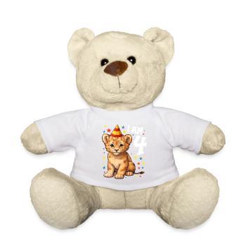 I'm 4 Years Old Lion Leo 4th Birthday - Teddy Bear - white - Front