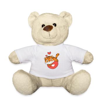 Tigre Saint-Valentin Animaux mignons Coeurs - Nounours - blanc - Devant