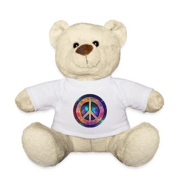 Cosmic Peace Sign - Teddy Bear - white - Front